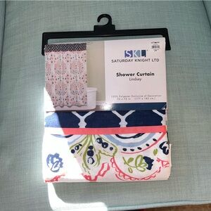 Saturday Knight  Lindsey Fabric Shower Curtain Floral Flower Bohemian Abstract